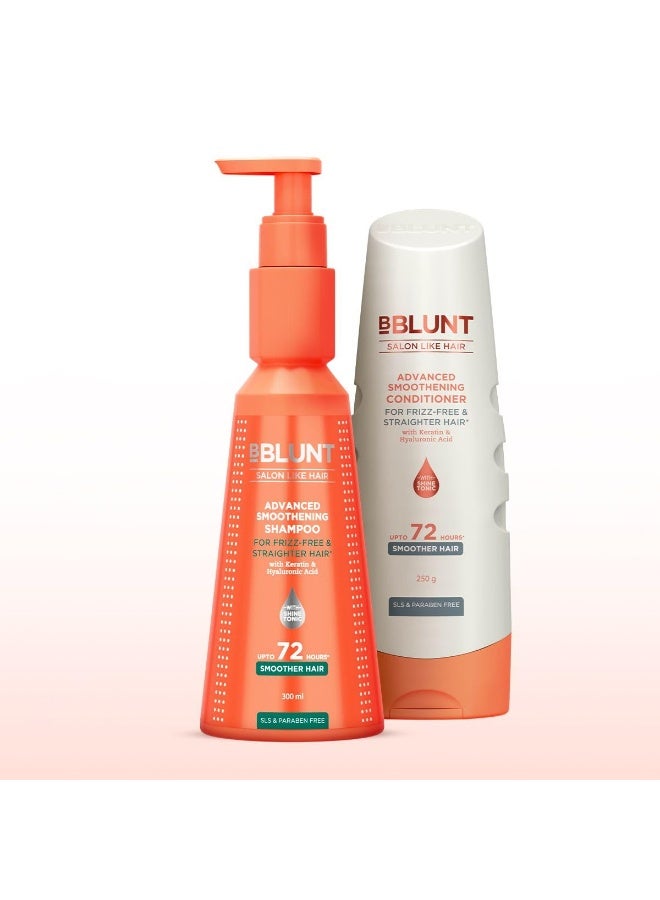 بي بلانت ثنائي بلانت المتطور لتنعيم الشعر | شعر أنعم لمدة تصل إلى 72 ساعة* | ينظف بلطف | يجعل الشعر خالياً من التجعد وأكثر استقامة | يغذي بعمق | يمنح لمعاناً مذهلاً | للرجال والنساء | 300 مل + 250 غ - Image 1